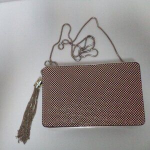 Marciano Guess Metal Mesh shoulder clutch purse bag Gold Convertible Tassel